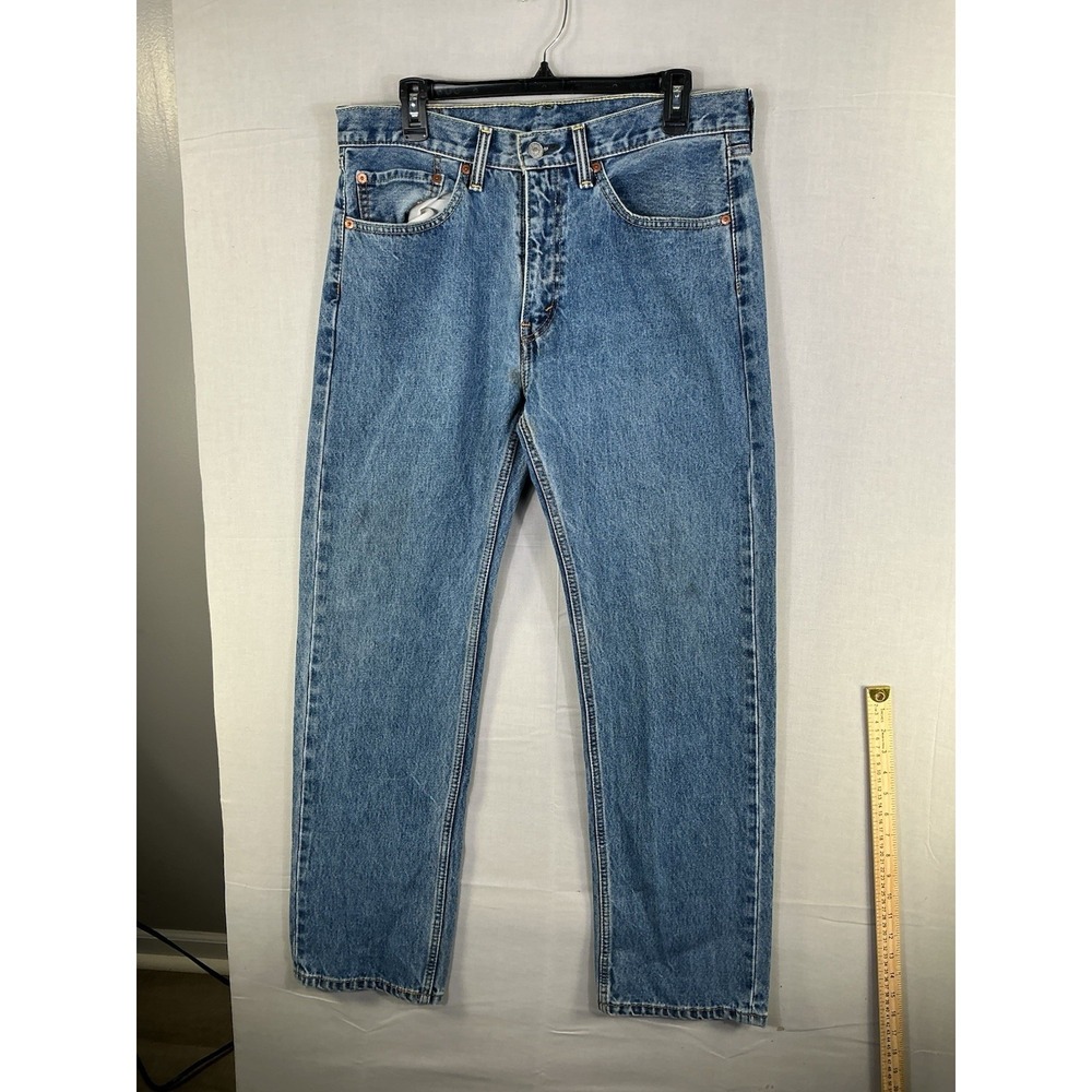 Levi's 505 Regular Fit Straight Leg Blue Jeans Men's Size 34x32 Denim